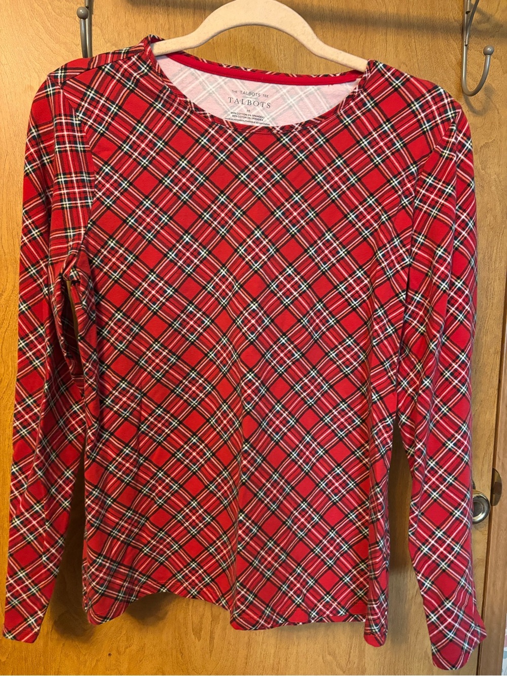 Talbots Red Plaid Long-Sleeve Top
